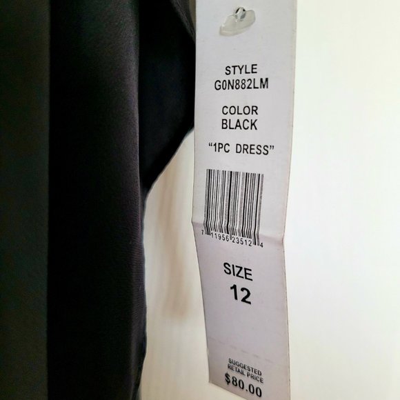 NWT Glamour Women's Evening Maxi Dress Chiffon Overlay Stretch Black Size 12 - Picture 12 of 13